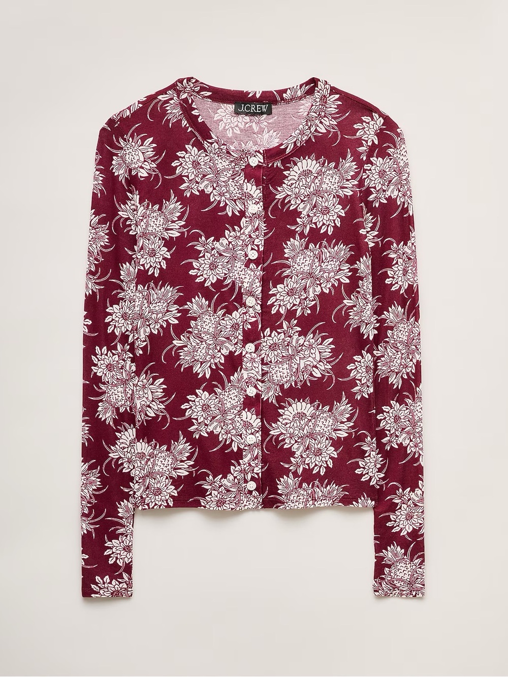 J.Crew Stretch lyocell-blend cardigan in pineapple garden print CV173